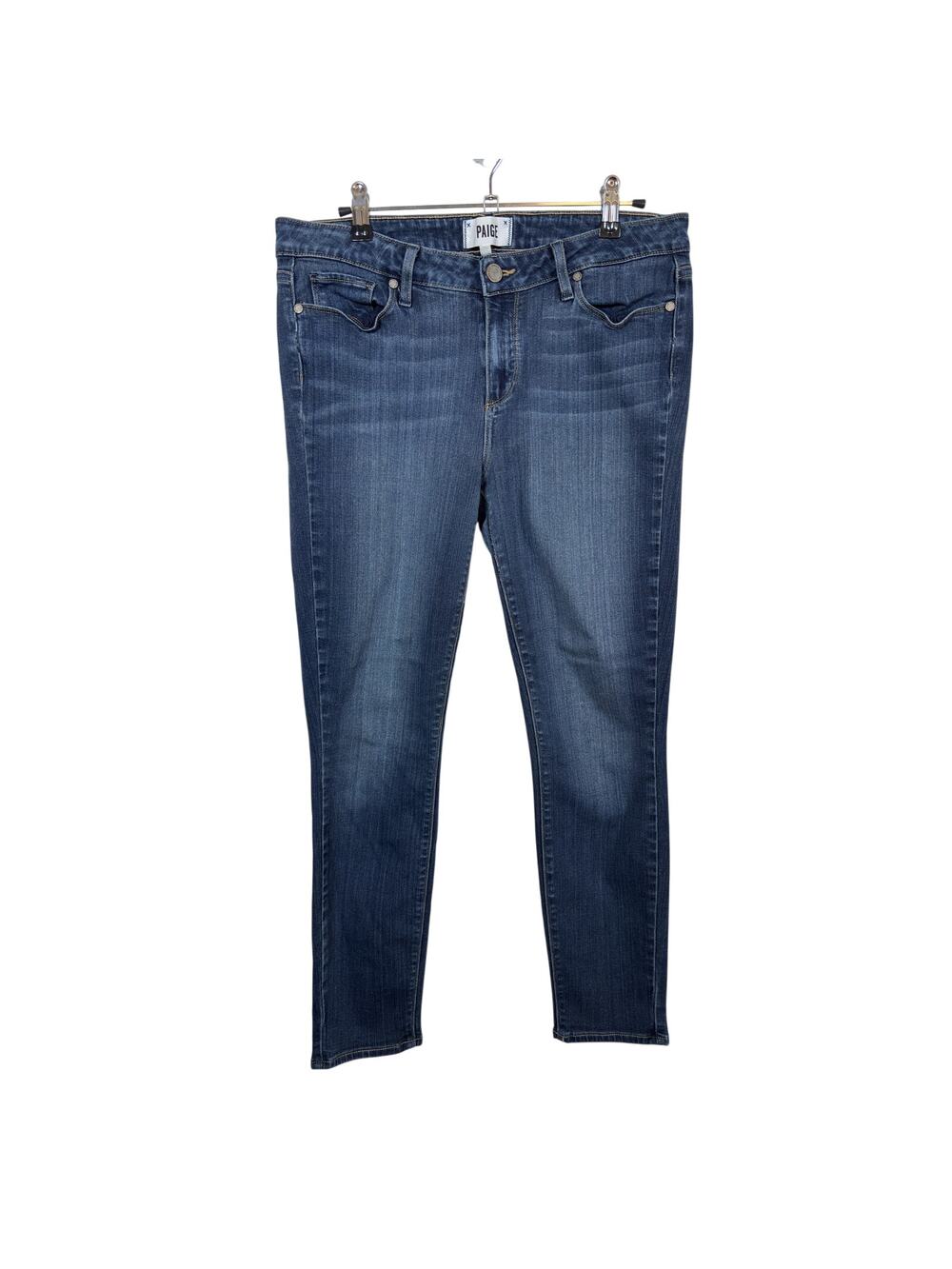 PAIGE Verdugo Skinny Jeans Womens 32 Blue Nottingham Mid Rise Ankle Stretch